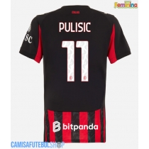 Camisa de time de futebol AC Milan Christian Pulisic #11 Replicas 1º Equipamento Feminina 2025-26 Manga Curta